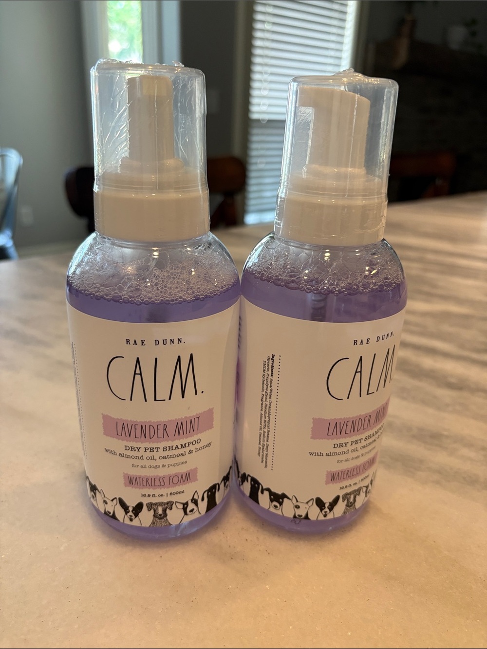 Rae Dunn CALM Lavender Mint Purple Pump Foam Pet Shampoo - Set of 2